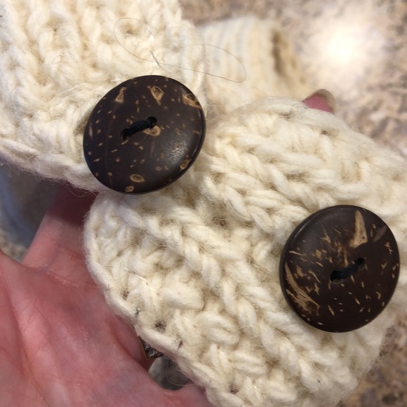 SIJJL Wool and Fleece Lined Cream Headwear Headwrap Floral/Flower - Picture 4 of 16